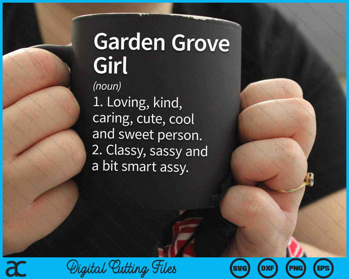 Garden Grove Girl CA California Home Roots SVG PNG Archivo de corte digital