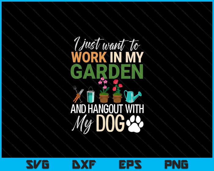 Gardening Dog Lover Gardener Garden Pet Gift Plants SVG PNG Digital Printable Files