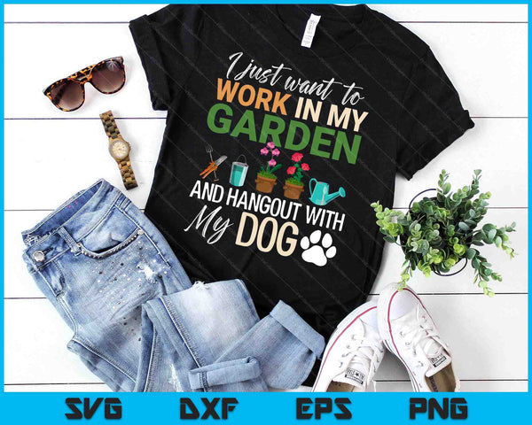 Gardening Dog Lover Gardener Garden Pet Gift Plants SVG PNG Digital Printable Files