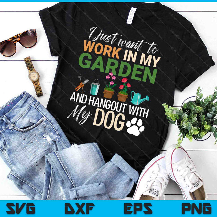 Gardening Dog Lover Gardener Garden Pet Gift Plants SVG PNG Digital Printable Files