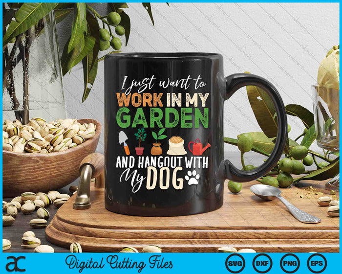 Gardening Dog Lover Gardener Garden Pet Gift Plants SVG PNG Digital Printable Files