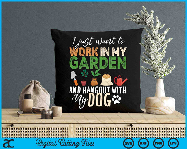 Gardening Dog Lover Gardener Garden Pet Gift Plants SVG PNG Digital Printable Files