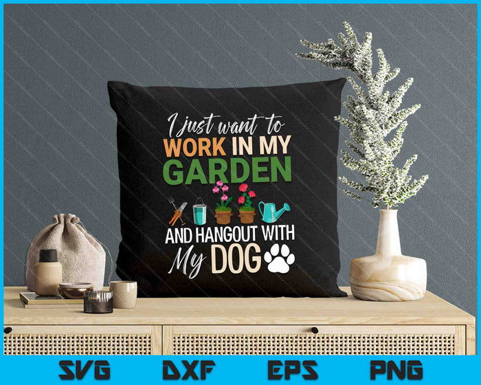 Gardening Dog Lover Gardener Garden Pet Gift Plants SVG PNG Digital Printable Files