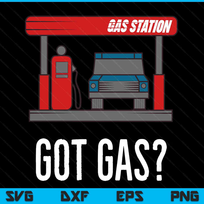 Gas station attendant car fuel station says got gas SVG cut file