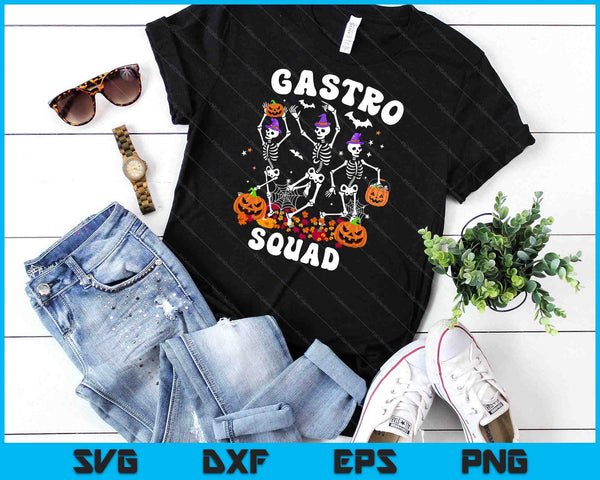 Gastro Squad Halloween Skeleton Dancing Endoscopy Nurse SVG PNG Digital Cutting Files