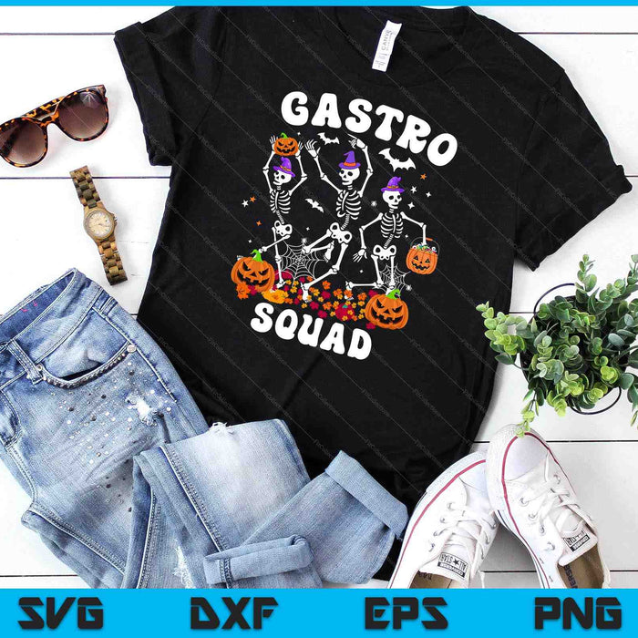 Gastro Squad Halloween Skeleton Dancing Endoscopy Nurse SVG PNG Digital Cutting Files