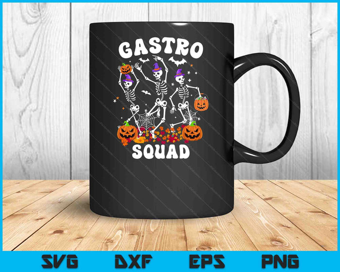 Gastro Squad Halloween Skeleton Dancing Endoscopy Nurse SVG PNG Digital Cutting Files