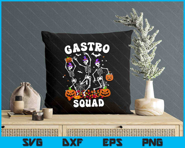 Gastro Squad Halloween Skeleton Dancing Endoscopy Nurse SVG PNG Digital Cutting Files