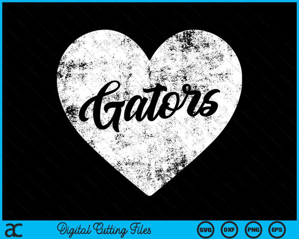 Gators School Sports Fan Team Spirit Mascot Heart SVG PNG Digital Cutting Files