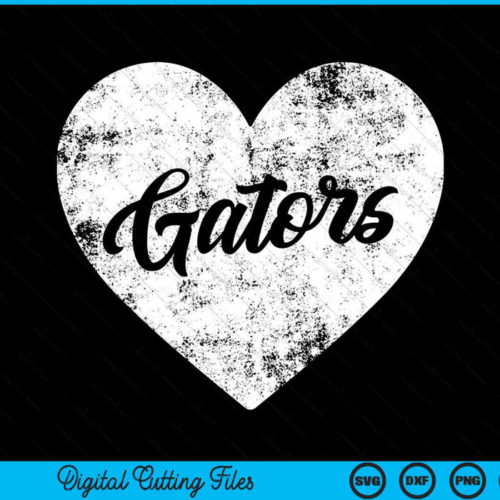 Gators school sports fan team spirit mascot heart SVG PNG cut file for Cricut