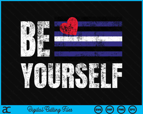 Gay lederen vlag wees jezelf LGBTQ Gay Pride vlag Vintage SVG PNG digitale snijbestanden