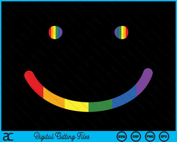 Gay Pride Gelijkheid LGBTQ Smile SVG PNG digitale afdrukbare bestanden