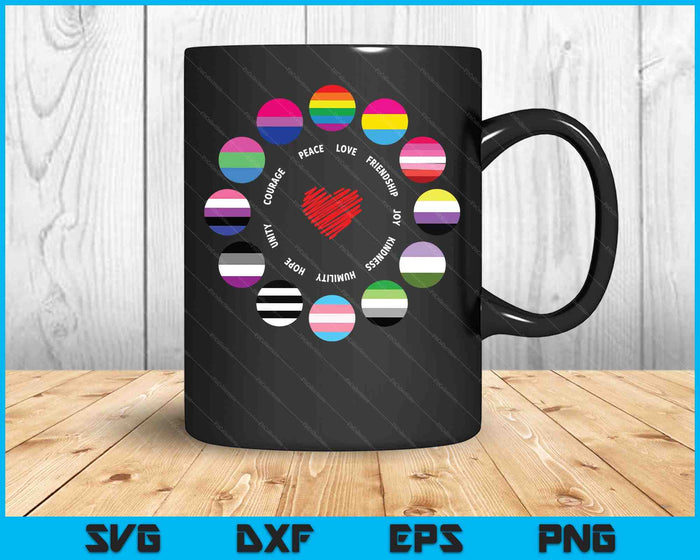 Gay Pride LGBTQ Rainbow LGBT Pride SVG PNG Digital Printable Files