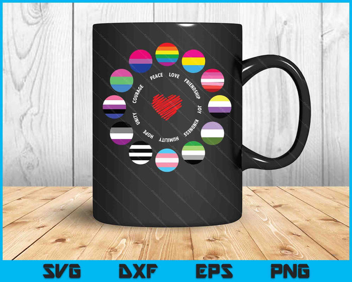 Gay Pride LGBTQ Rainbow LGBT Pride SVG PNG digitale afdrukbare bestanden