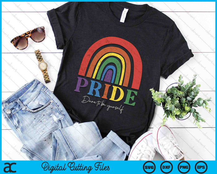 Gay Pride Month LGBTQ Dare To Be Yourself SVG PNG Cutting Printable Files