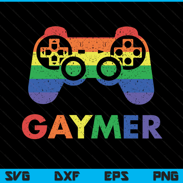Gaymer gay pride rainbow gamer gaming LGBTQ SVG cut file