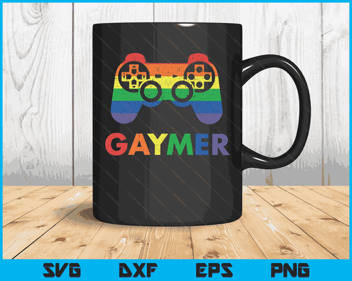 Gaymer Gay Pride Rainbow Gamer Gaming LGBTQ SVG PNG Digital Cutting Files