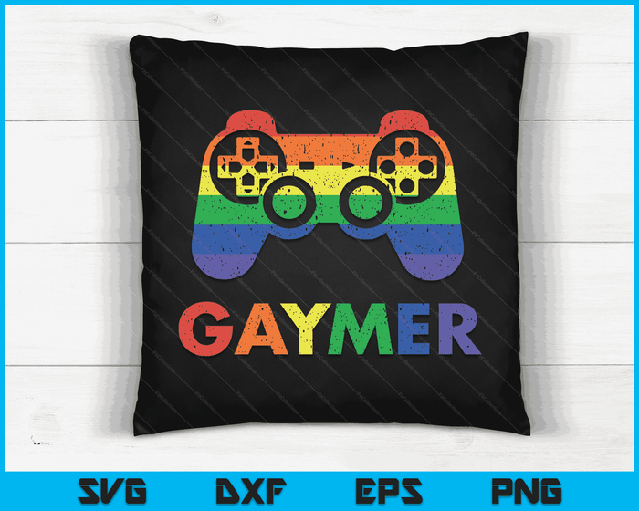 Gaymer Gay Pride Rainbow Gamer Gaming LGBTQ SVG PNG Digital Cutting Files