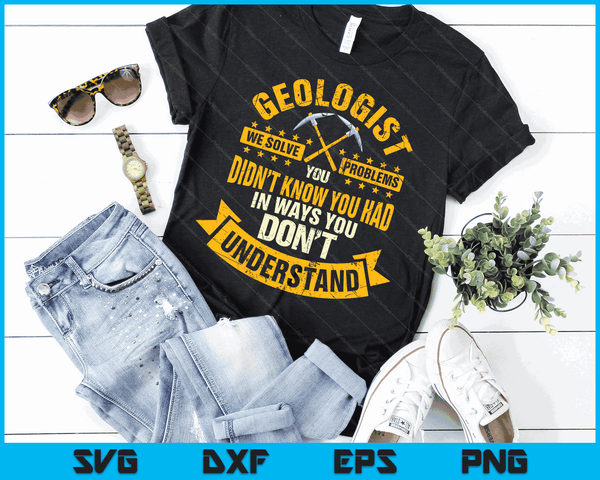 Geoloog aardwetenschapper minerale rotscollector SVG PNG digitale snijbestanden