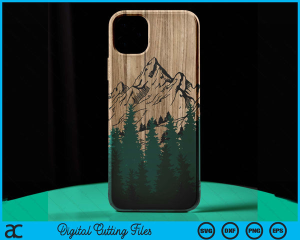 Geometry Outdoor Wood Hiking Nature Mountain Forest Lover Case SVG PNG Digital Cutting Files - on a t-shirt