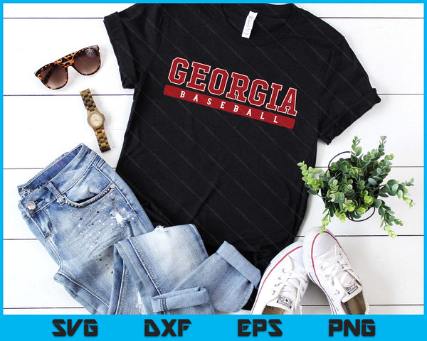 Georgia Baseball Red Vintage SVG PNG Digital Printable Files