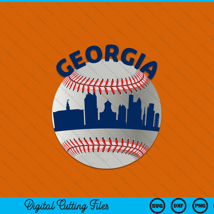 Georgia baseball team fans of space city SVG PNG cut file for Cricut