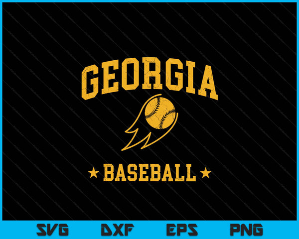 Georgia Baseball Vintage Gameday Retro Baseball Lover SVG PNG Digital Printable Files