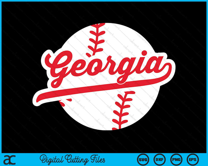 Georgia Baseball Vintage Georgia Pride Love City Red SVG PNG Digital Cutting Files