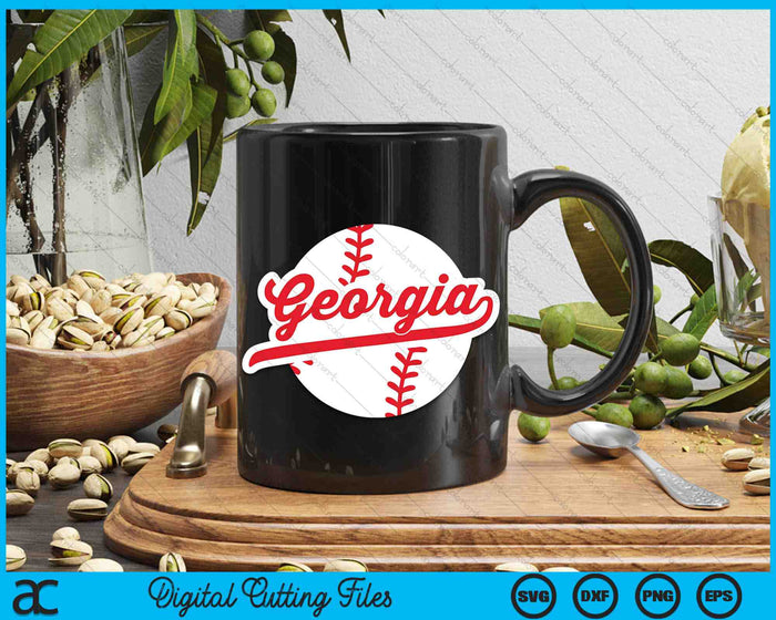 Georgia Baseball Vintage Georgia Pride Love City Red SVG PNG Digital Cutting Files