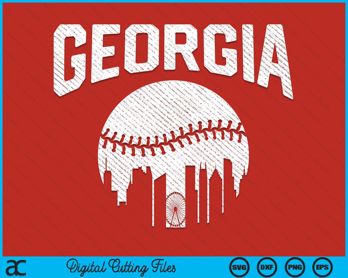Georgia City California Baseball Skyline Vintage Souvenir SVG PNG Digital Printable Files