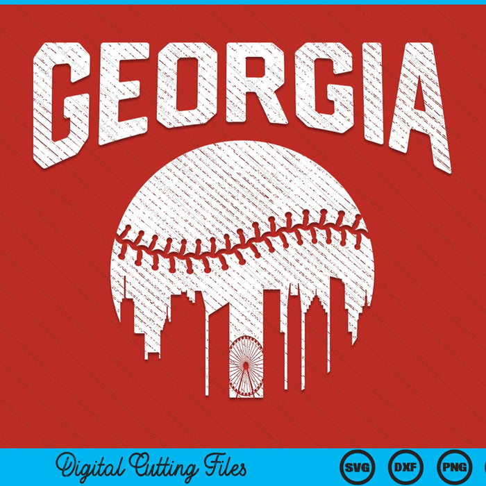 Georgia city California baseball skyline vintage souvenir SVG cut file