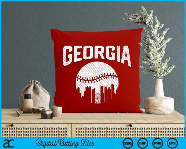Georgia City California Baseball Skyline Vintage Souvenir SVG PNG Digital Printable Files