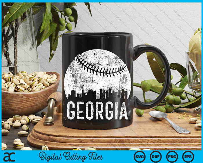 Georgia Skyline Vintage Georgia Baseball SVG PNG Digital Cutting Files