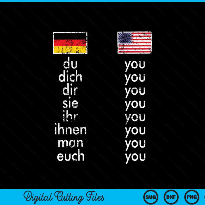 German English teacher pronouns deutsch language grammar SVG cut file