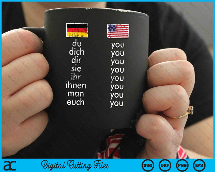 German English Teacher Pronouns Deutsch Language Grammar SVG PNG Digital Cutting Files