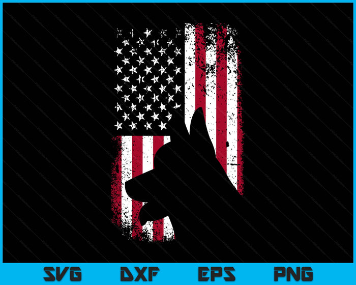 German Shepherd American Flag Shirt USA Patriotic Dog SVG PNG Digital Printable Files
