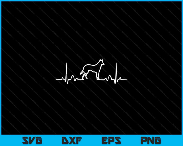 German Shepherd Dog Heartbeat SVG PNG Digital Cutting Files