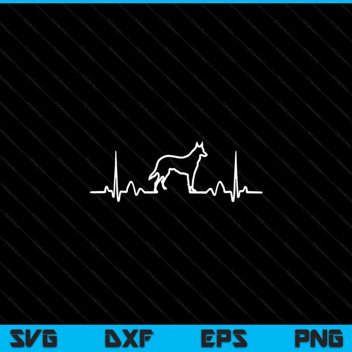 German shepherd dog heartbeat SVG cut file