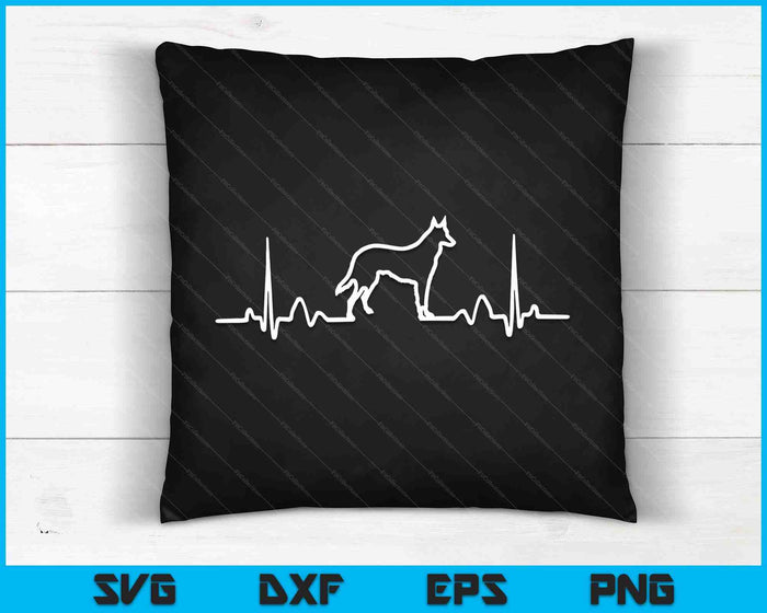 German Shepherd Dog Heartbeat SVG PNG Digital Cutting Files