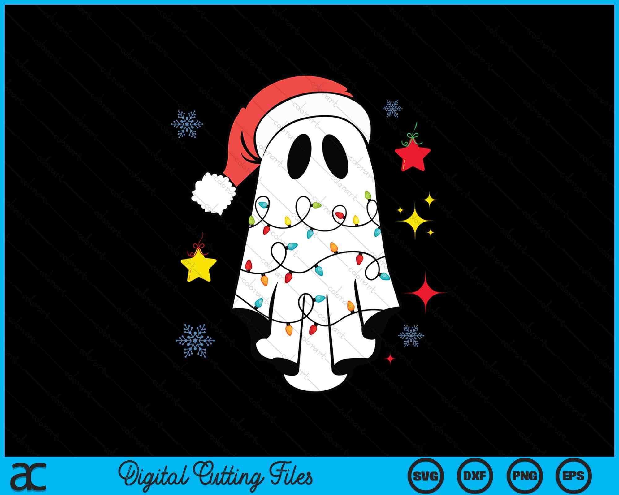 Santa Ghost Rider Ghost Christmas Santa Spooky Christmas SVG PNG Digital Printable Files ...