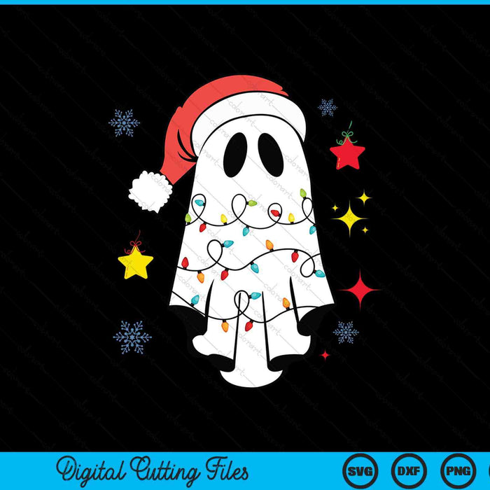Ghost Christmas santa spooky Christmas, Halloween SVG cut file