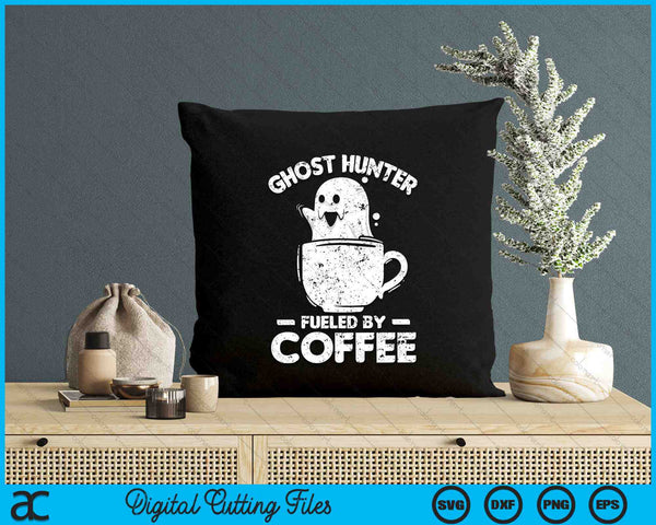 Ghost Hunter gevoed door koffie grappige Halloween Ghost jacht SVG PNG digitale snijbestanden