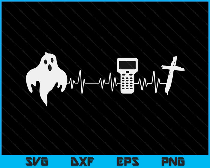 Ghost Hunter Heartbeat paranormale onderzoeker Halloween SVG PNG digitale snijbestanden