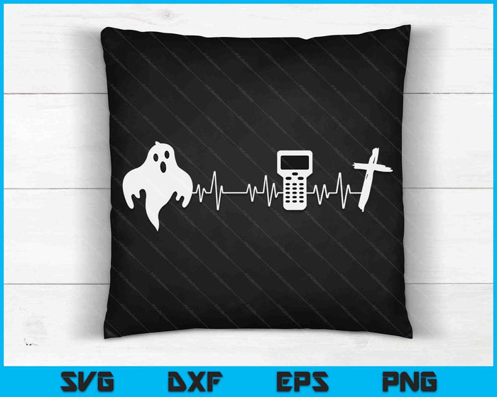 Ghost Hunter Heartbeat paranormale onderzoeker Halloween SVG PNG digitale snijbestanden