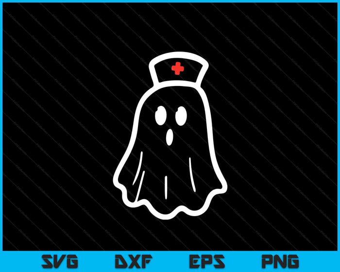 Ghost Nurse Halloween Costume Retro Fall Scrub Top Women SVG PNG Digital Printable Files