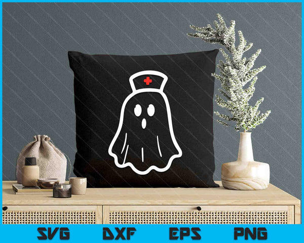 Ghost Nurse Halloween Costume Retro Fall Scrub Top Women SVG PNG Digital Printable Files