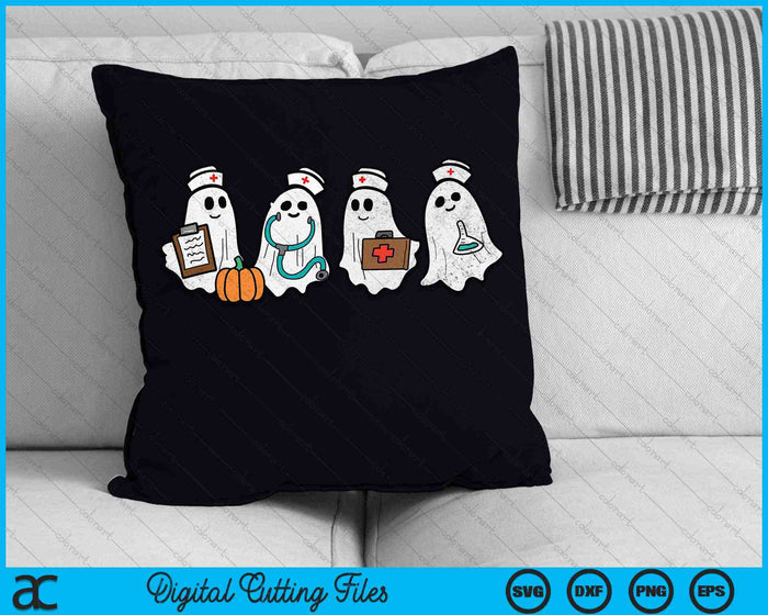 Ghost Nurses Halloween Crew Costume Scrub Top SVG PNG Digital Cutting Files