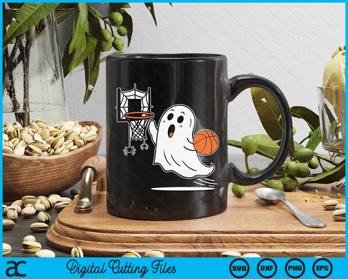 Ghost Playing Basketball Halloween Costume SVG PNG Digital Cutting File