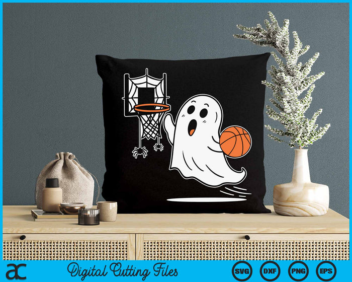 Ghost Playing Basketball Halloween Costume SVG PNG Digital Cutting File