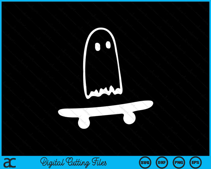 Ghost Skateboard Lazy Halloween Traje Skateboarding SVG PNG Archivos de corte digital